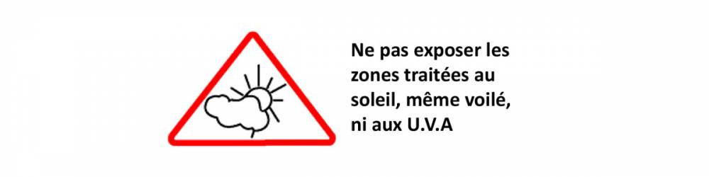 Protéger les zones traitées par le port d'un vêtement afin de ne pas les exposer au soleil (même voilé) ou aux UVA