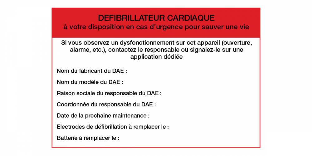 Étiquette renseignant les informations relatives à l’appareil (version en vigueur au 28/07/2025)